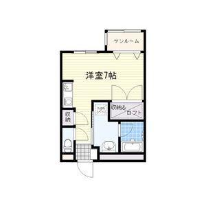 中平ヒルズ(ワンルーム/2階)の間取り写真