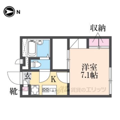 レオパレス 伏見Ⅱ(1K/1階)の間取り写真