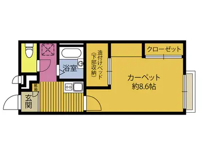 CHRONO日出(1K/2階)の間取り写真
