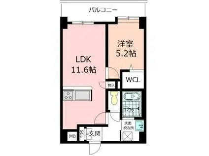 COURT MARIAGE(1LDK/5階)の間取り写真