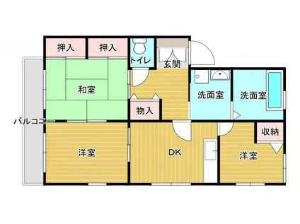 サンドルフィン(3DK/2階)の間取り写真