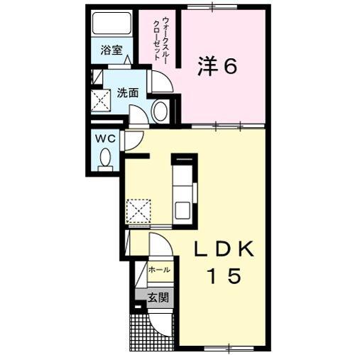 ＪＲ函館本線 旭川駅 バス乗車時間：19分 最寄りバス停で下車 徒歩5分 2階建 築8年(1LDK/1階)の間取り写真