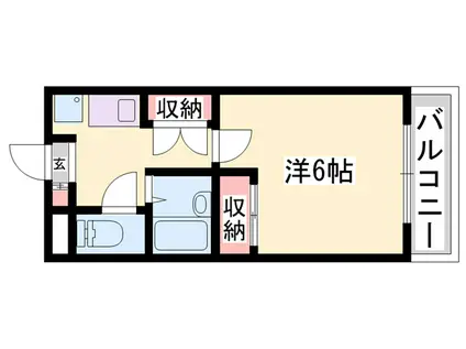 カルム北条(1K/1階)の間取り写真