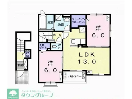ソフィアフルールI(2LDK/2階)の間取り写真