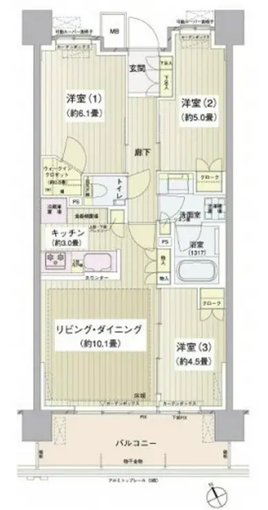 パークホームズ清澄白河 1階階 間取り