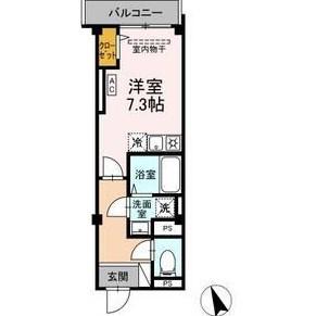 SKYE RESIDENCE塚越(ワンルーム/1階)の間取り写真