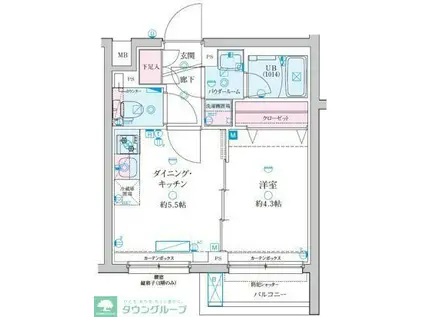GENOVIA京成立石V(1DK/3階)の間取り写真