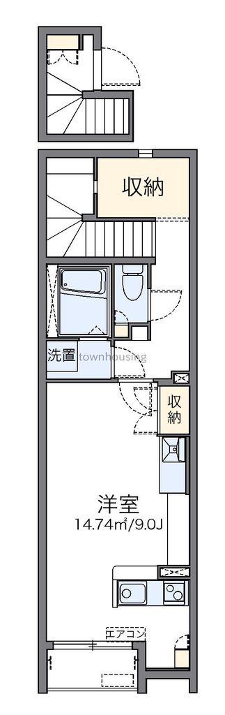 レオネクストボヌールH(ワンルーム/2階)の間取り写真