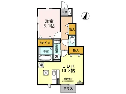 メゾン プラック(1LDK/1階)の間取り写真