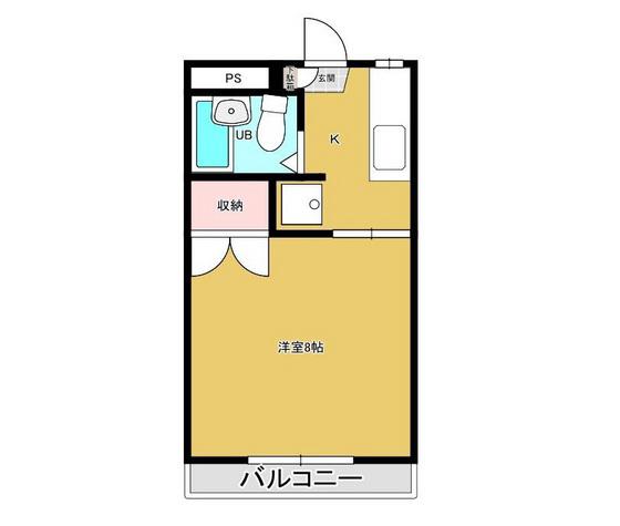 アスカ富町(1K/2階)の間取り写真