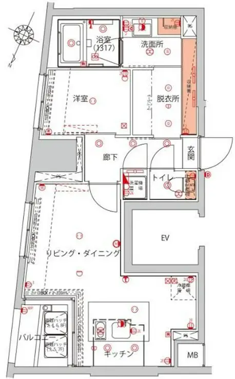 ハーモニーレジデンス千代田岩本町 8階階 間取り