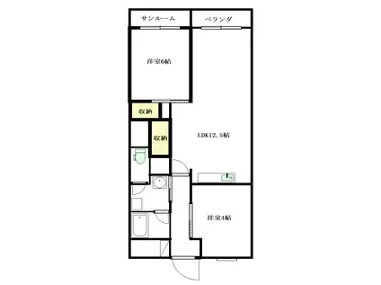 ファミリーポート入江(2LDK/3階)の間取り写真