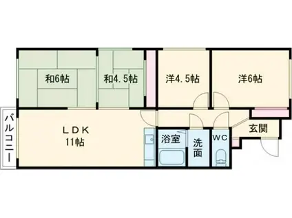メルベール(4LDK/3階)の間取り写真
