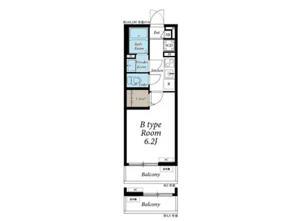 グレイス西船橋II(1K/2階)の間取り写真