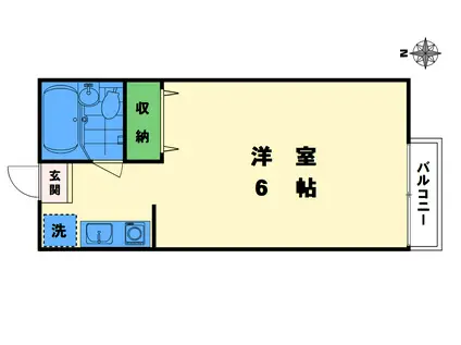 第三青美ハイツ(ワンルーム/2階)の間取り写真