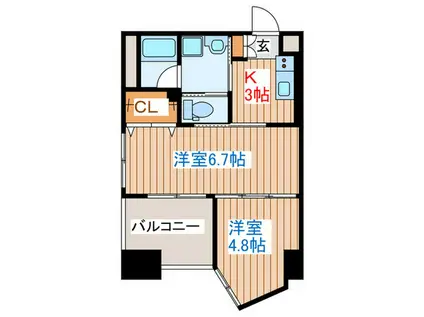 マルタマファイブリッジ(2K/5階)の間取り写真