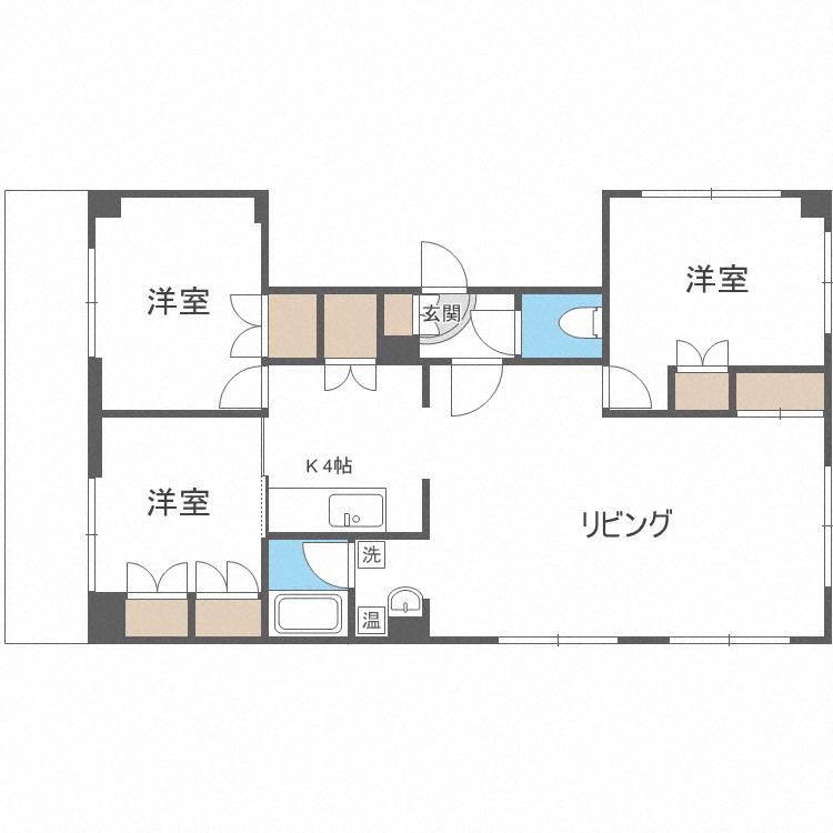 かねそビル(3LDK/5階)の間取り写真