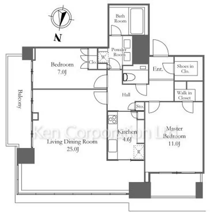 赤坂タワーレジデンスTop of the Hill 37階階 間取り