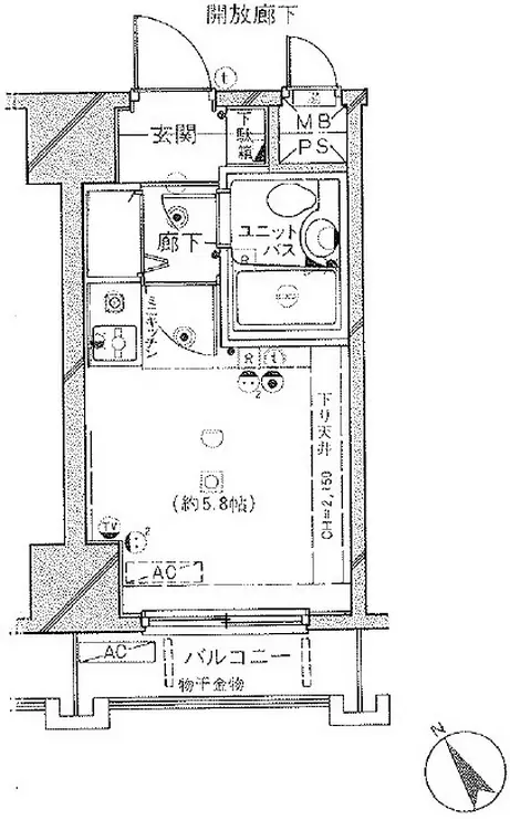 ダイアパレス生麦第4 5階階 間取り