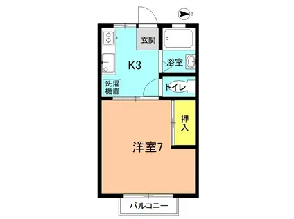 笹尾第10ハイツ(1K/2階)の間取り写真