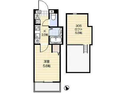 エクセラン大宮(1K/3階)の間取り写真