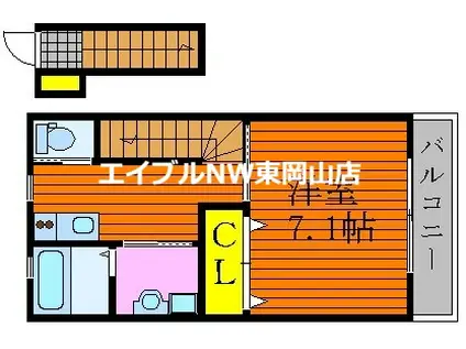 NEW ARK(1K/2階)の間取り写真