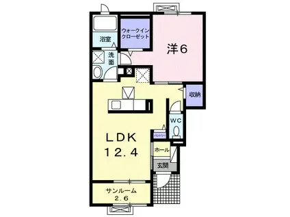 ヴィル クラージュIII(1LDK/1階)の間取り写真