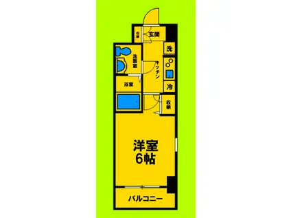 アリビオ立花I(1K/11階)の間取り写真