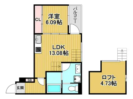 グランバレー(1LDK/2階)の間取り写真