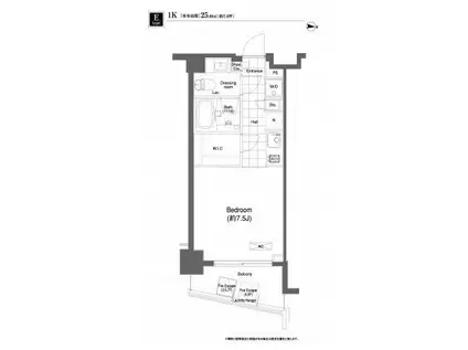 プライムアーバン目黒大橋ヒルズ(1K/5階)の間取り写真