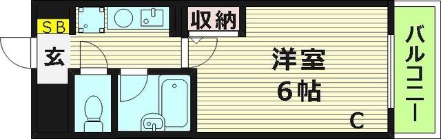 エスリード大阪城北(1K/7階)の間取り写真