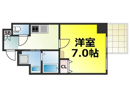 セオリー難波パレ(1K/8階)の間取り写真