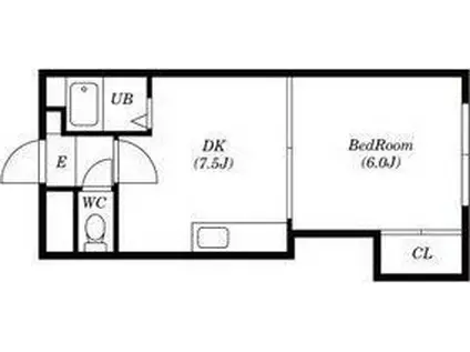 S・S BLDIII(1DK/3階)の間取り写真
