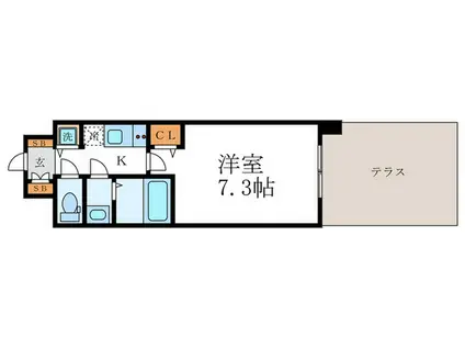 アスヴェル京都壬生ウエスト(1K/1階)の間取り写真