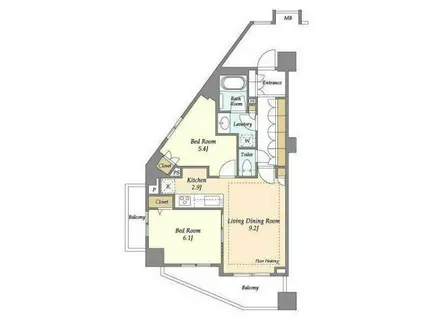 ブランズ川口本町(2LDK/4階)の間取り写真