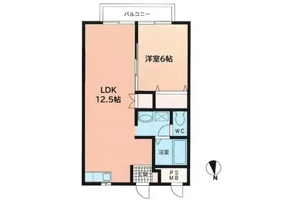 ライトエミール(1LDK/3階)の間取り写真