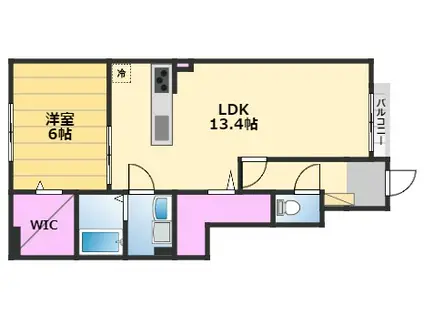 アルルⅠ番館(1LDK/1階)の間取り写真