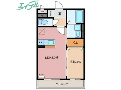カーサ セレーナ(1LDK/3階)の間取り写真