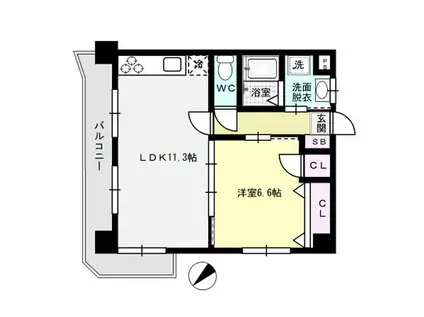 大神第6ビル(1LDK/2階)の間取り写真