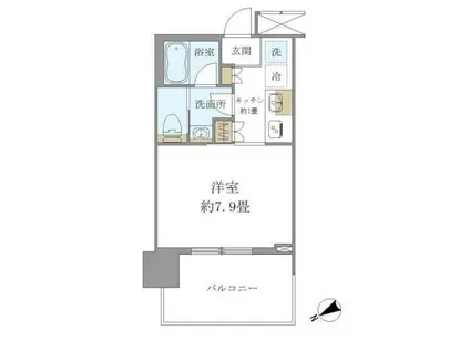 BRILLIA TOWER 浜離宮(ワンルーム/6階)の間取り写真