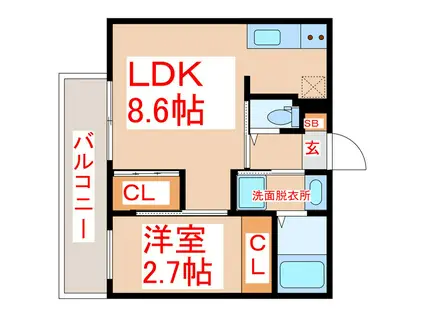 ZEPHYR(1LDK/1階)の間取り写真