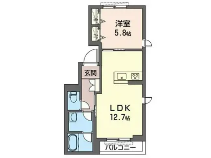 GRAND VERT(1LDK/3階)の間取り写真