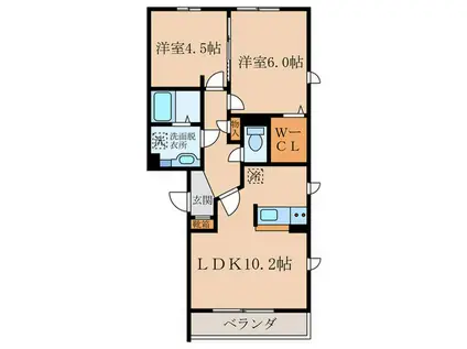 KLAUSE N(2LDK/3階)の間取り写真