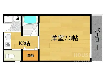 グランツ62(1K/1階)の間取り写真