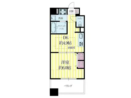 第18関根マンション(1DK/8階)の間取り写真