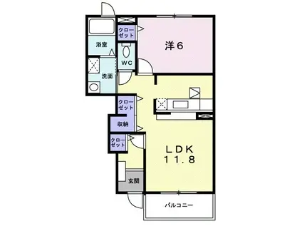 サンリット(1LDK/1階)の間取り写真