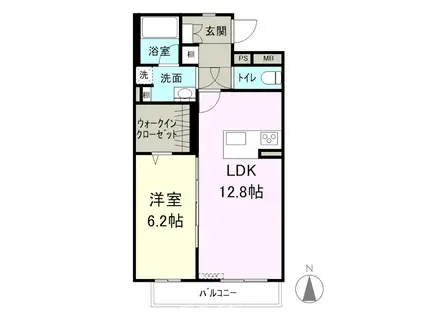 アライブV(1LDK/2階)の間取り写真