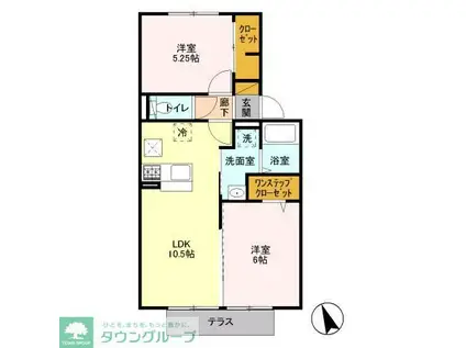 グレイス鷺沼台B(2LDK/2階)の間取り写真