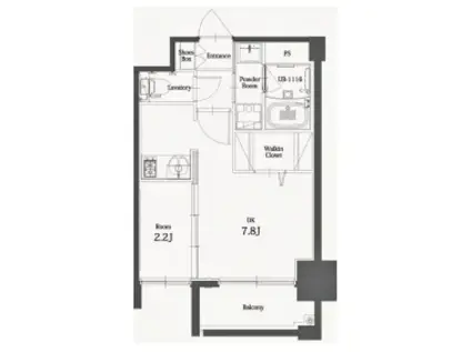 エンクレスト博多 THE TIME(1DK/15階)の間取り写真