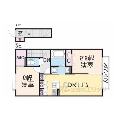 サン・メゾン(2LDK/2階)の間取り写真